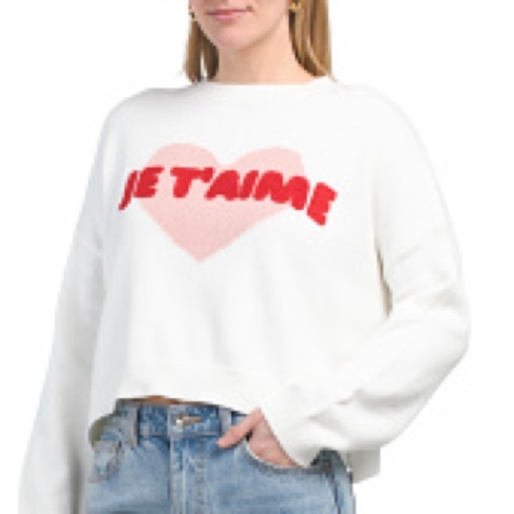Jessica Simpson | Je T’aime Heart Sweater NWT - Picture 1 of 11